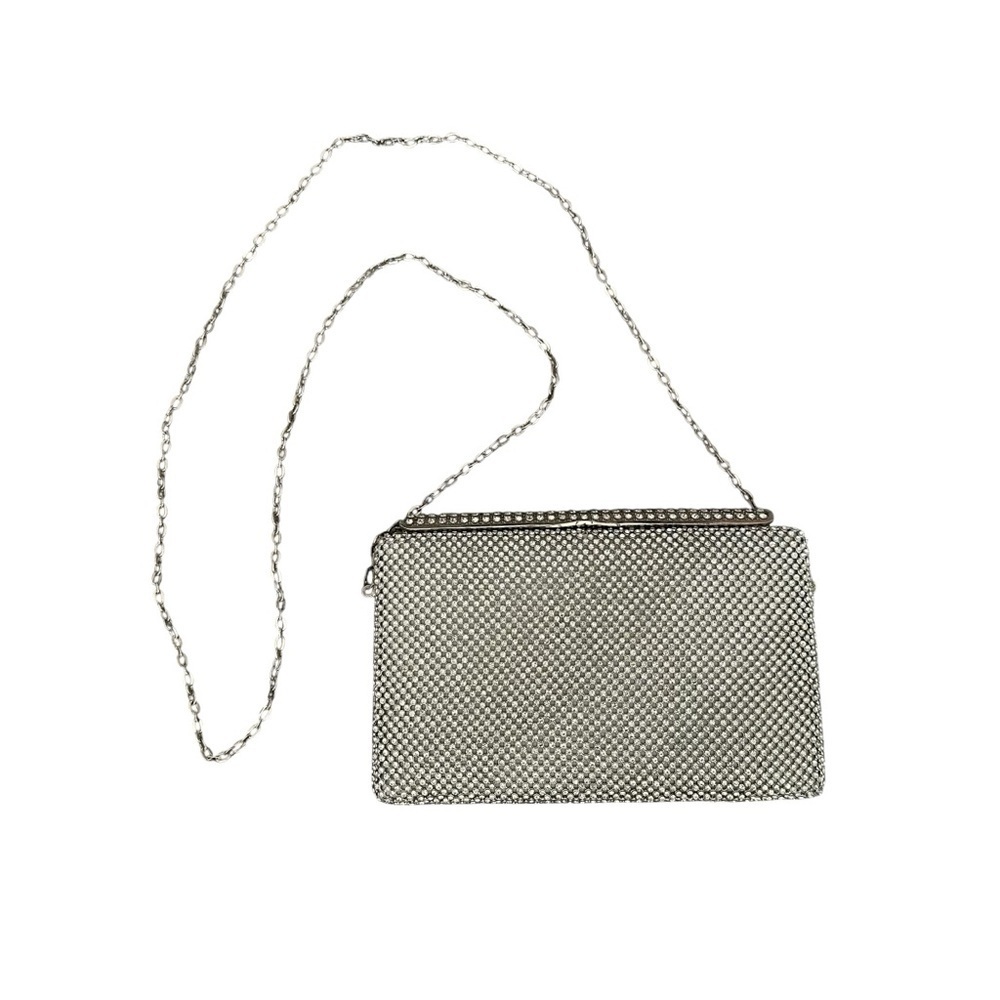 BOUTIQUE Crystal Rhinestone Frame Clutch Silver Chain R $55 PROM - Picture 5 of 15